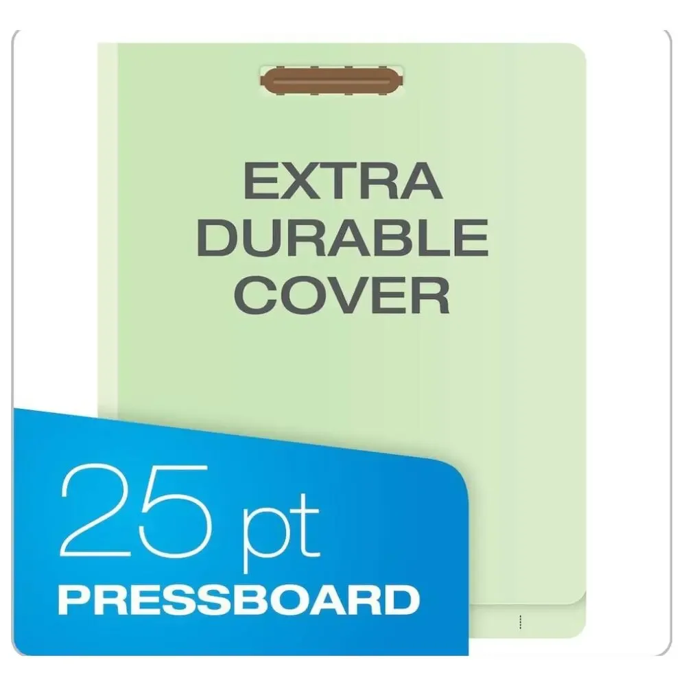 Pendaflex Pressboard End-Tab Classification Folders, Legal Size- Light Green